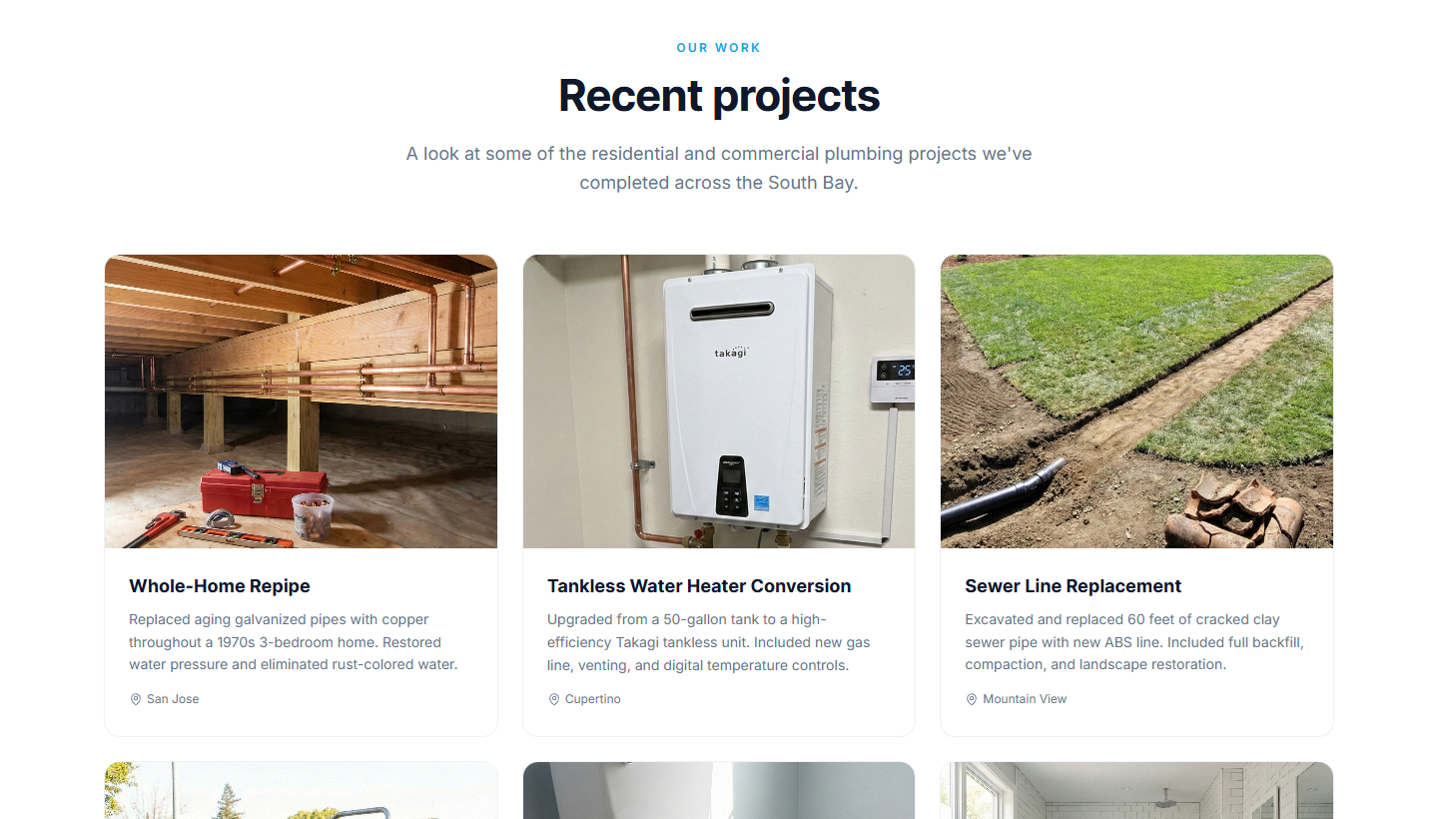 Arcune Plumbing recent projects gallery