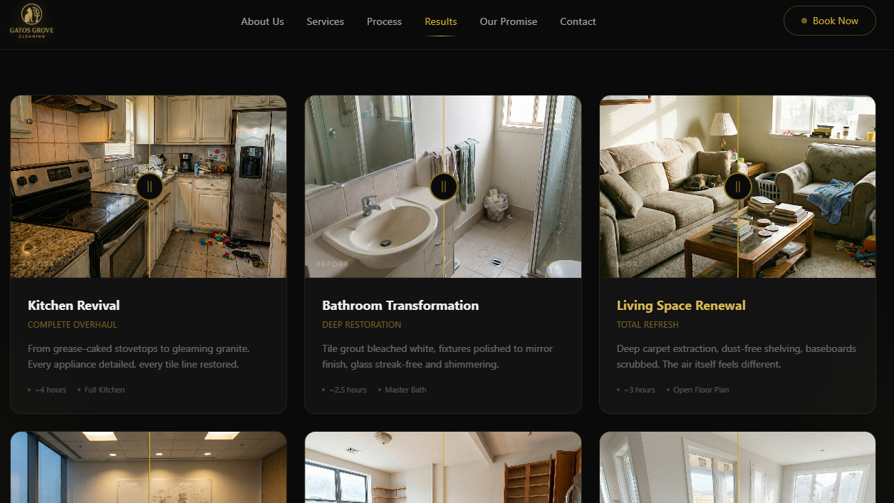 Gatos Grove Cleaning before and after transformation slider